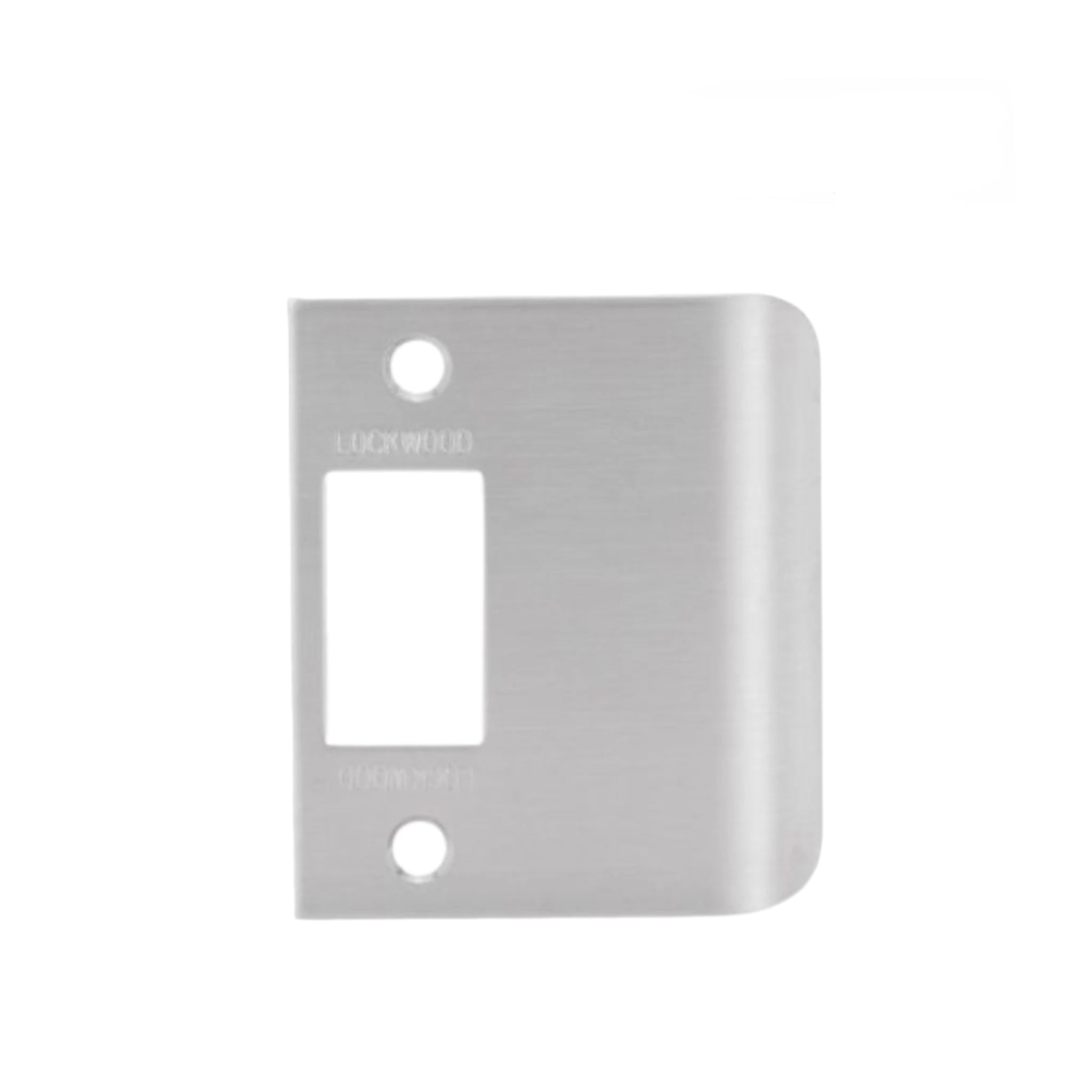 Metallic wall plate with 'Lockwood' branding on a white background