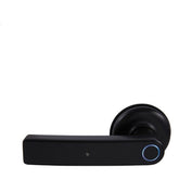 Gainsborough Mode Smart Lever Lock Black on a white background with product description text.