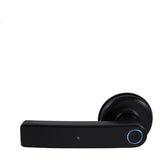 Gainsborough Mode Smart Lever Lock Black on a white background with product description text.