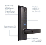 Gainsborough Mode Smart Entrance Lever Lock Graphite