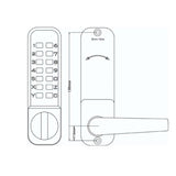 Carbine Nk2000 Mechanical Digital Door Lock Fire Rated Satin Chrome Nk2000sc