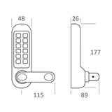 Borg Digital Door Lock Keyless Entry Marine Grade Fire Rated Black Bl5001mgpro