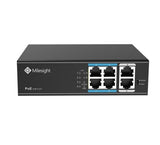 Milesight 4-Port PoE Switch – 65W Max, 2 Uplink Ports, Fanless Design