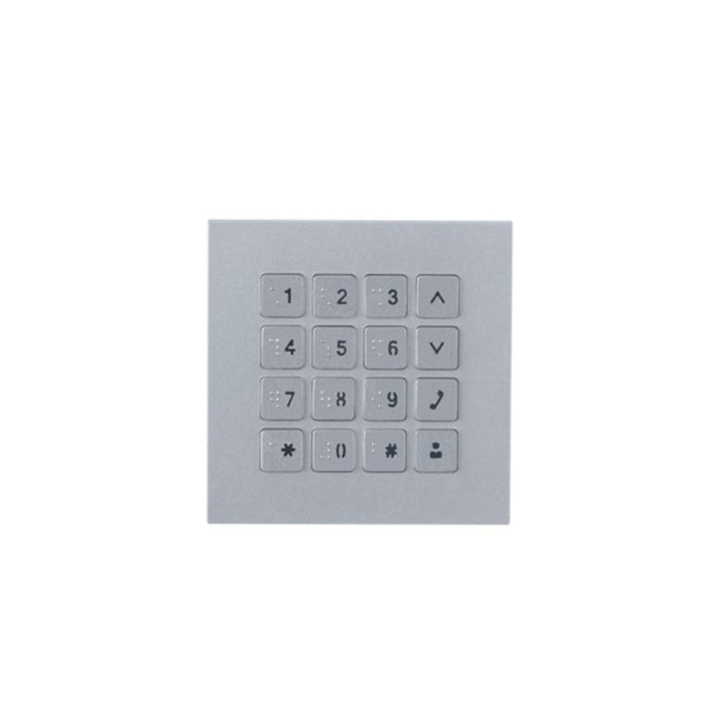Keypad with numbers and symbols on a white background