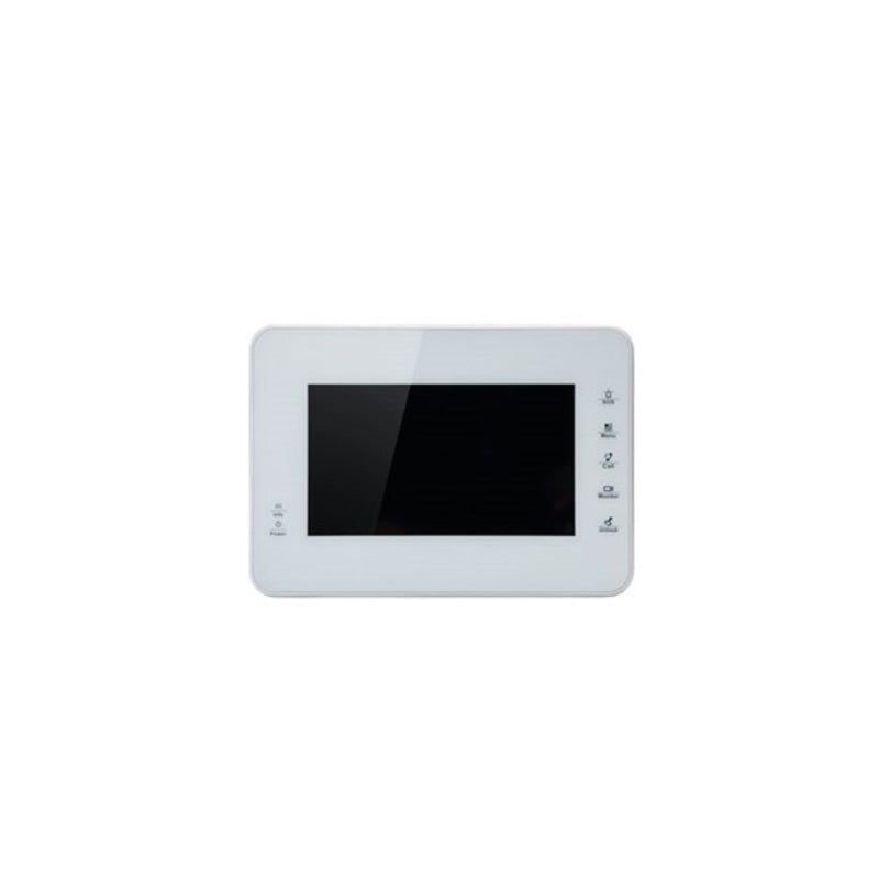 White electronic device with a screen on a white background