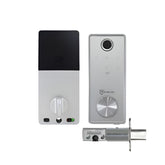 Set of electronic door locks on a white background