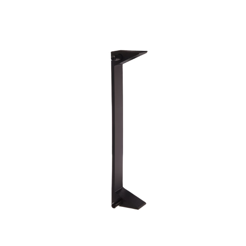 Black metal bracket on a white background