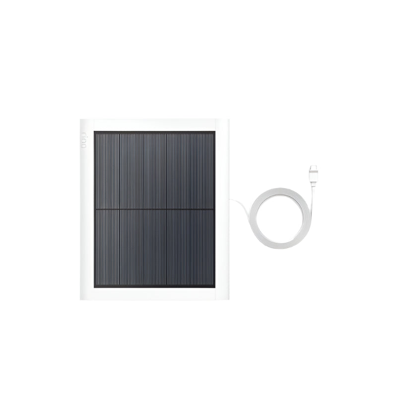 Black solar panel with a cable on a white background