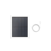 Black solar panel with a cable on a white background
