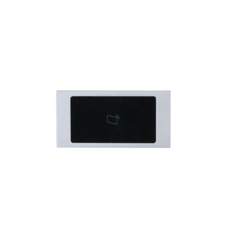 Rectangular black object with a silver border on a white background