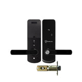 Black electronic door lock set with McGraw-Hill logo on a white background