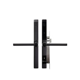 Black digital door lock on a white background