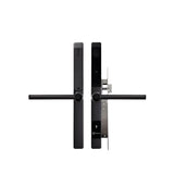 Black digital door lock on a white background