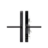 Black digital door lock on a white background