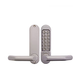 Digital door handle with keypad on a white background