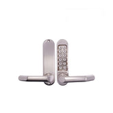 Digital door handle with keypad on a white background