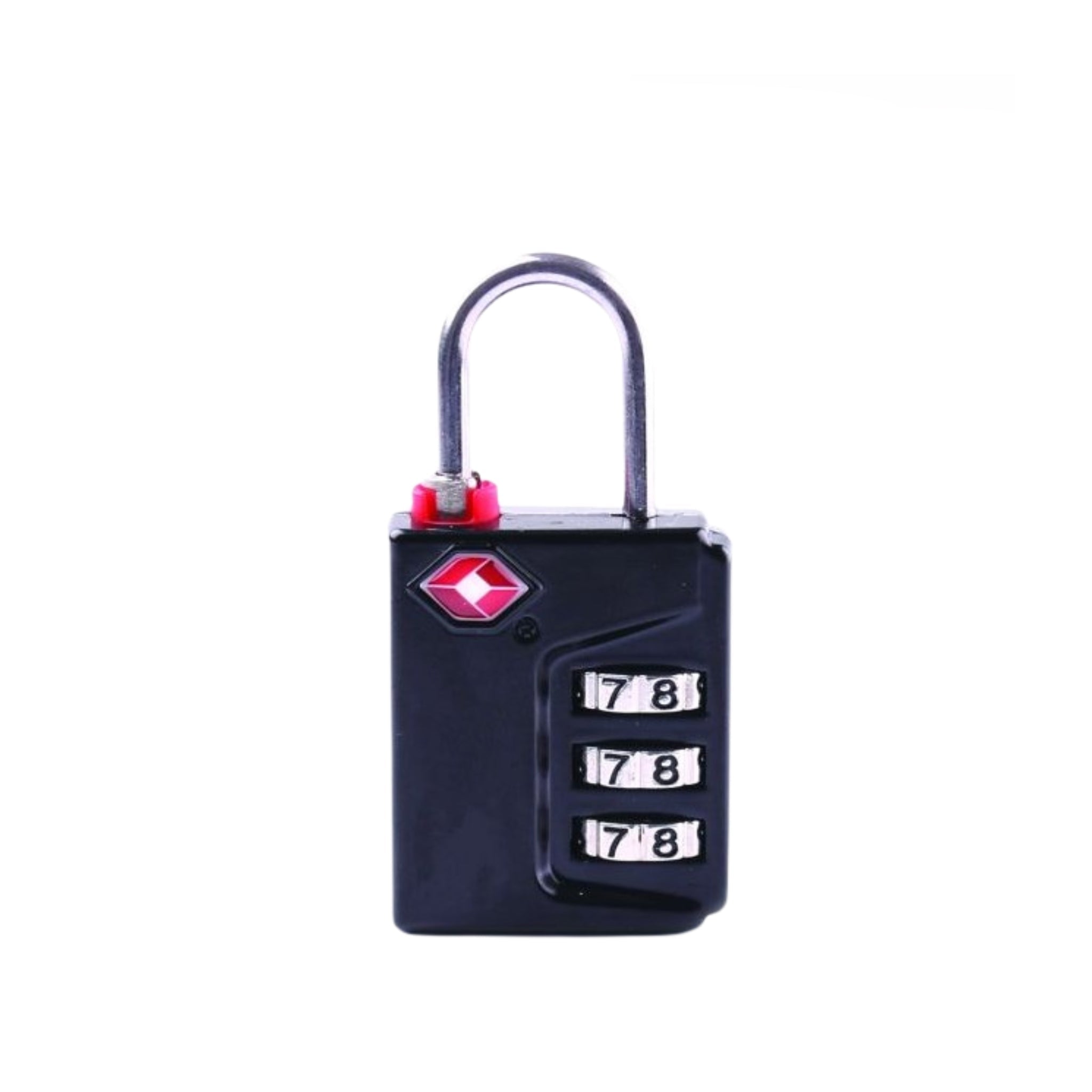 Black combination lock with red accent on a white background, featuring Prime Smart Digital logo.
