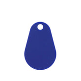 Blue keychain tag with a circular hole on a white background, featuring Prime Smart Digital logo.