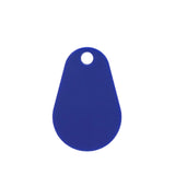 Blue keychain tag with a circular hole on a white background, featuring Prime Smart Digital logo.