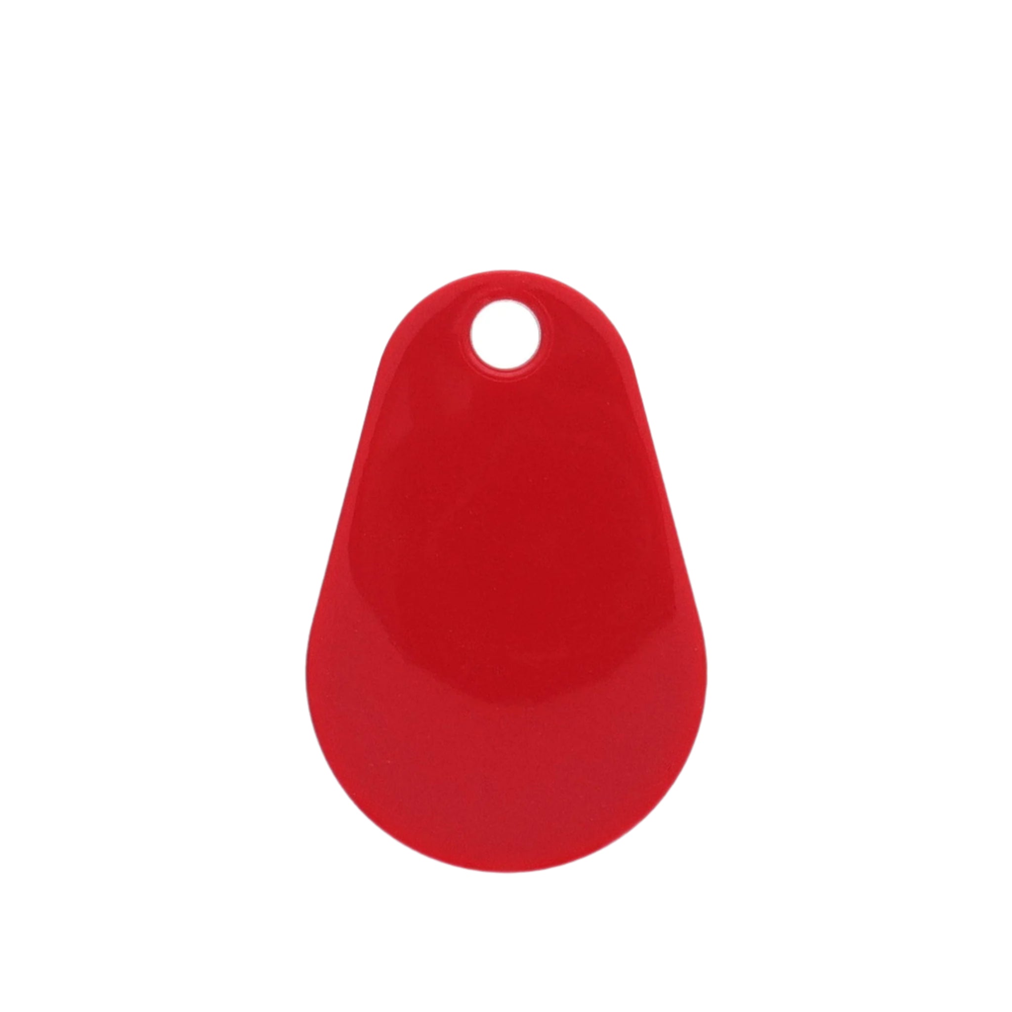 Red keychain tag with a circular hole on a white background, featuring Prime Smart Digital logo.