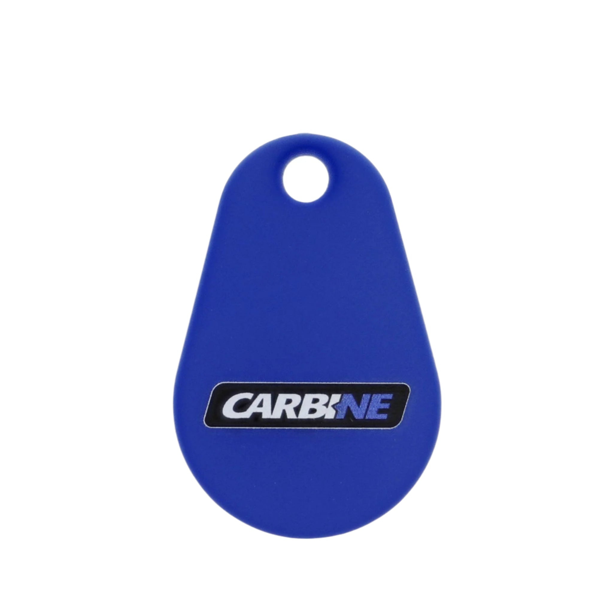 Blue key fob with 'Carbine' logo on a white background, featuring 'Prime Smart Digital' branding.