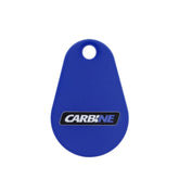 Blue key fob with 'Carbine' logo on a white background, featuring 'Prime Smart Digital' branding.