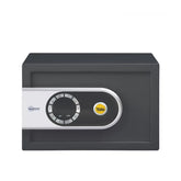 Black safe box with a digital lock on a white background