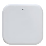 White square device with a small black dot on a white background