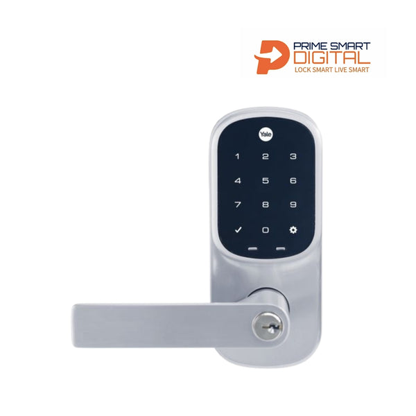 YALE ASSURE KEYED LEVER SATIN CHROME WITH YALE HOME MODULE Satin Chrome