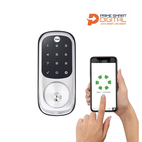 YALE ASSURE KEYED SATIN CHROME WITH YALE HOME APPLE HK Satin Chrome