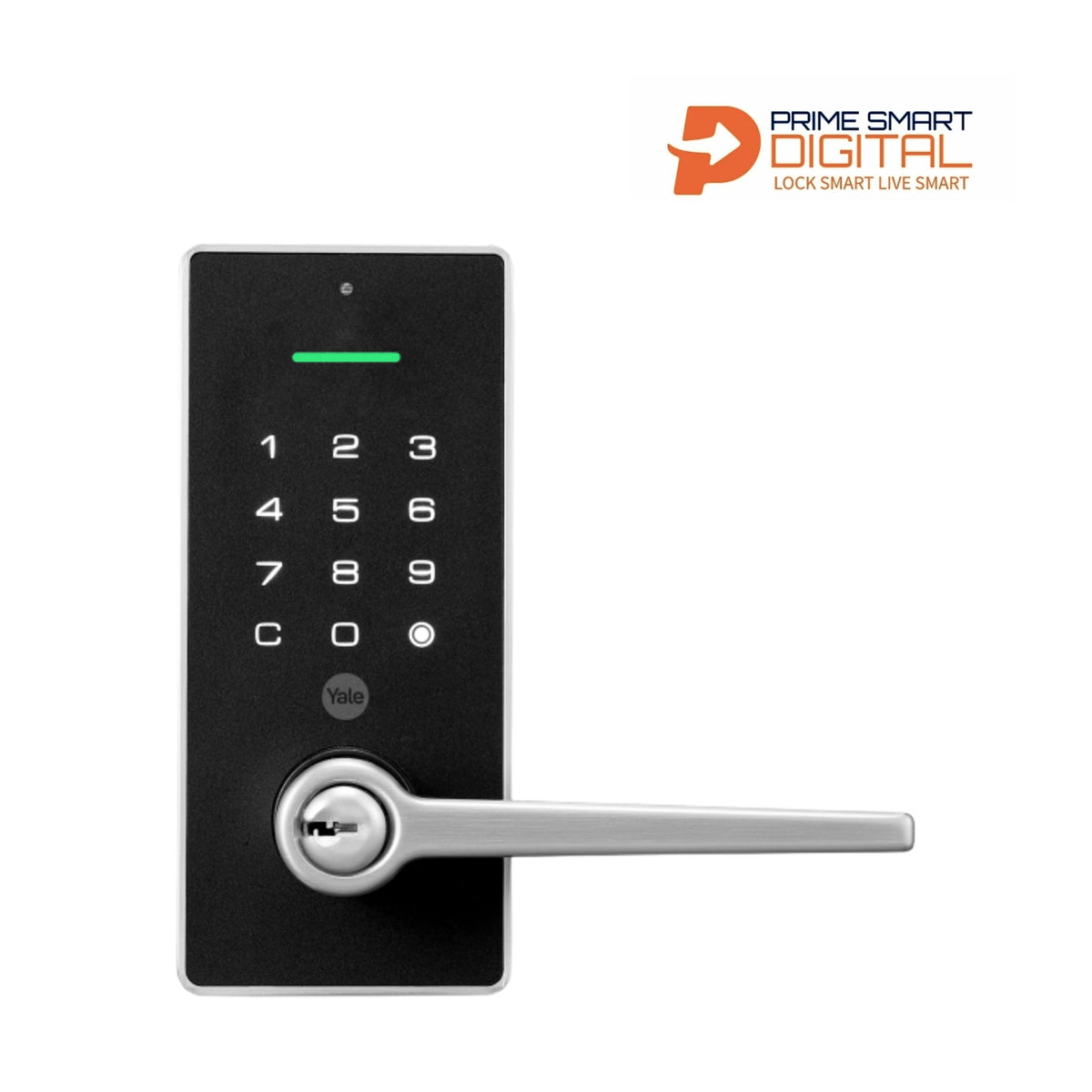 YALE LIBI DIGITAL LEVER KEYED SATIN NICKEL