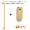 Zanda Bundle Stealth Smart Lock & Duke Pull Handle – Stainless Steel  600mm Back to back