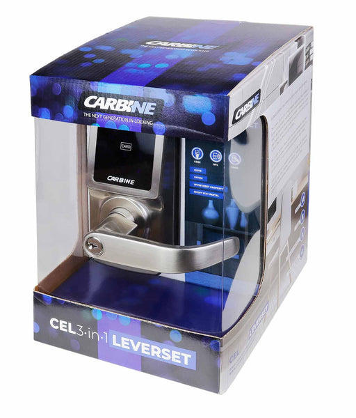 Carbine CEL-3in1 Electronic Leverset, Less batteries,  Satin Nickel