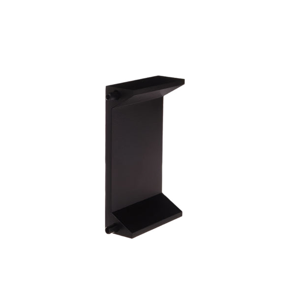 Black metal bracket on a white background