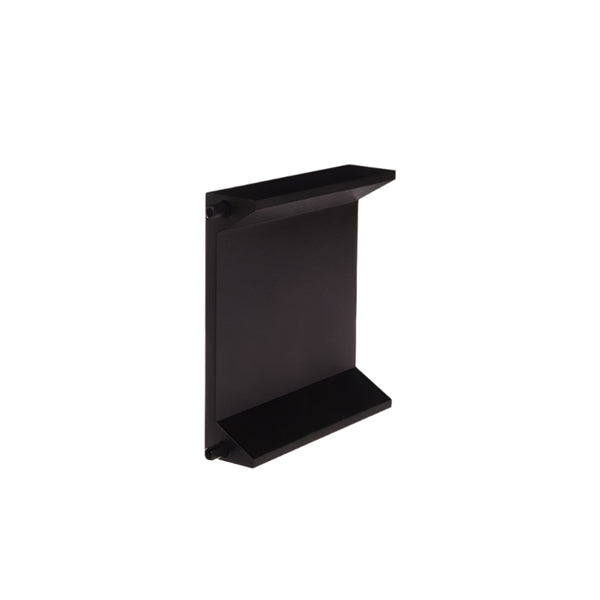 Black metal bracket on a white background