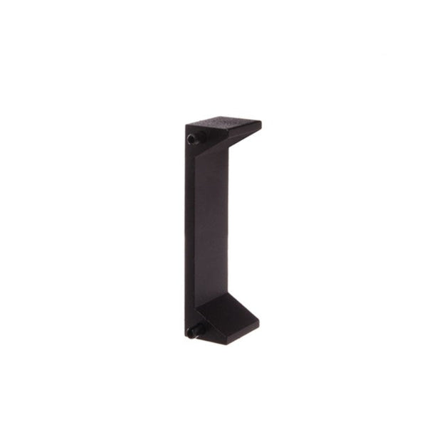 Black metal bracket on a white background