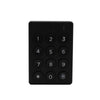 Black keypad with numbers and symbols on a white background