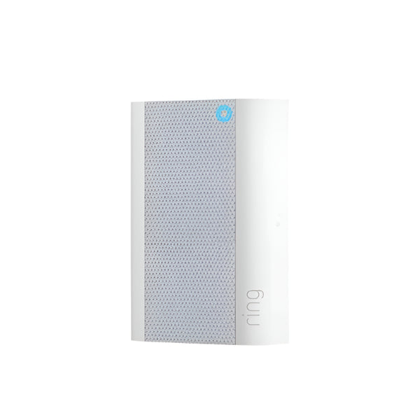 Ring device packaging with visible brand logo on a white background