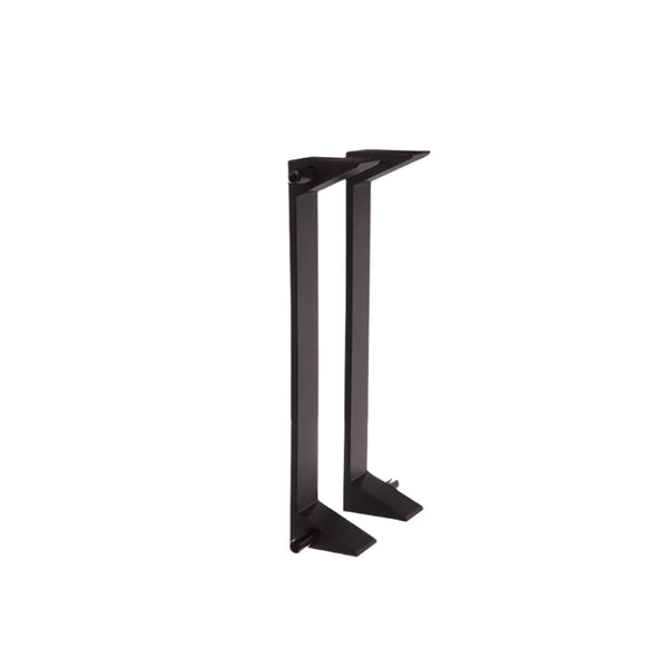 Pair of black metal stands on a white background