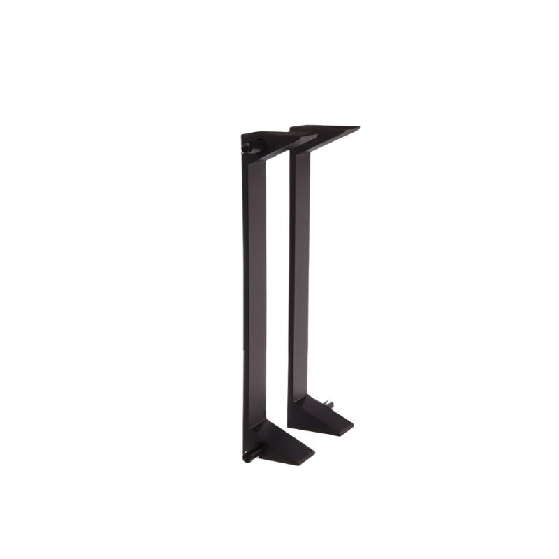 Pair of black metal stands on a white background