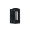 Black metal latch on a white background
