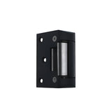 Black metal latch on a white background