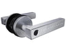 Modern door handle with electronic keypad on a white background