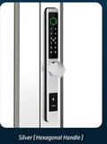McGrath A231 Slimline Digital Lock, Hexagon Handle, Silver Euro Style 35mm Backset Hook Bolt Mortice Lock, Suits Sliding Doors