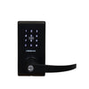Black digital door lock with keypad on a white background, featuring the Carbine brand.