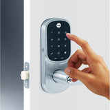 YALE ASSURE KEYED LEVER SATIN CHROME WITH YALE HOME MODULE Satin Chrome